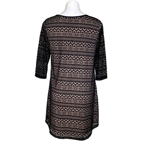 Umgee NWT Black Lace Overlay Mini Dress, Scoop Neck 3/4-Sleeves Women’s Size M - Picture 6 of 10